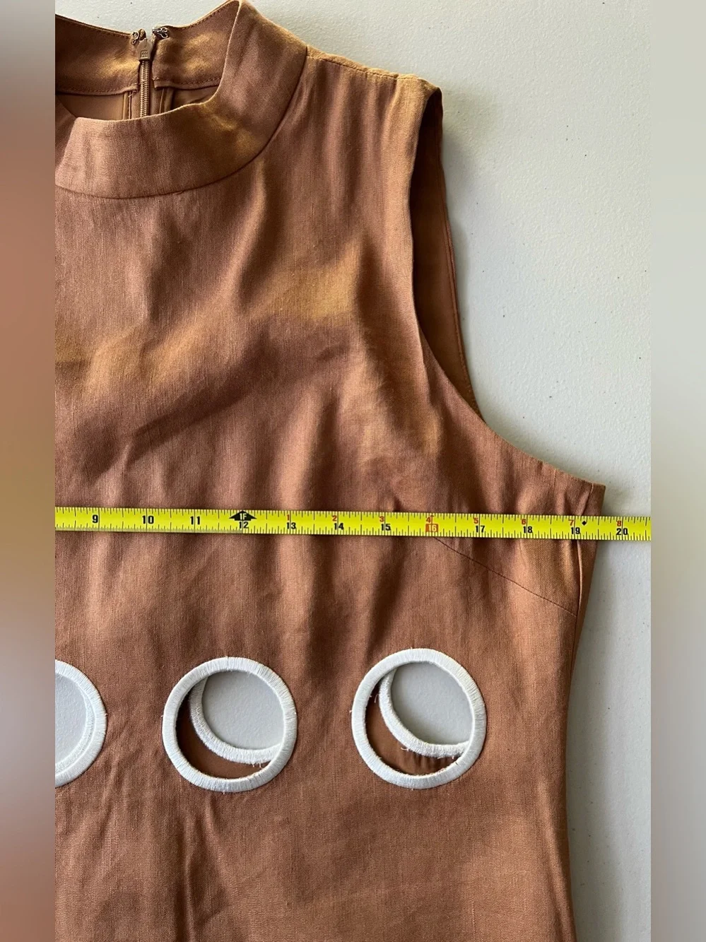 NWT Antonio Melani x M.G. Style Jen Maxi Dress Size 10 Walnut Linen Blend